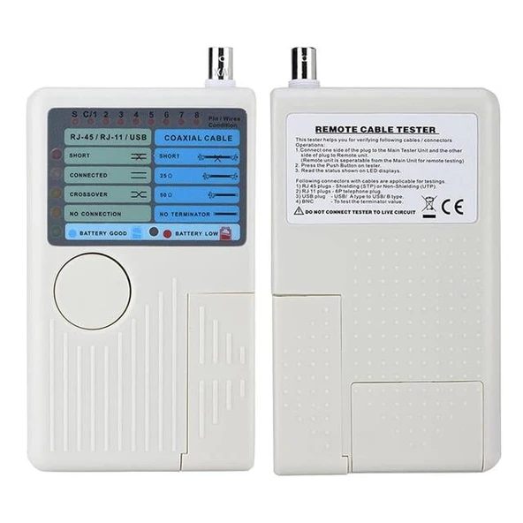 Powermaster PM-20629 RJ11-RJ45-USB-BNC Kamera Kablo Test Cihazı - 2