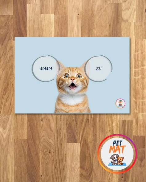 Petmat Kedi Mama Paspası , Kaymaz Taban , Yıkanabilir , Evcil Hayvan Paspası 021-M