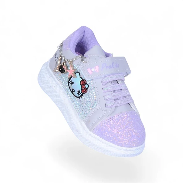 Prokids 4120 Gri-Lila Kız Çocuk Sneaker Spor Ayakkabı ürün görseli 1