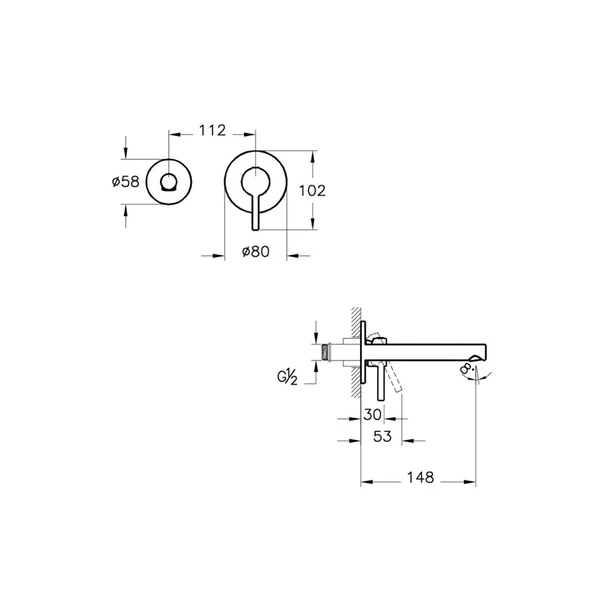 Vitra Origin Ankastre Lavabo Bataryası A4258134 Fırçalı Nikel - 5