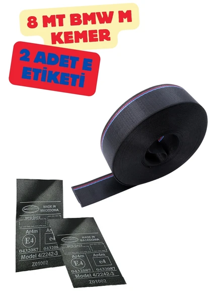 BMW M Model Emniyet Kemeri 8mt. (Etiket Hediyeli)