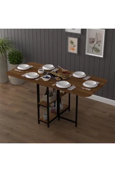Asra Trend Metal Gövde Katlanır Mutfak Yemek Çalışma Masası, 155×75×70 cm, KM-31  NEVADA - Resim 3