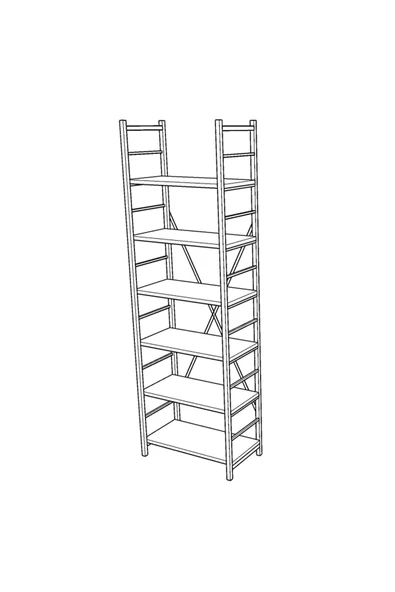 6 RAFLI METAL KİTAPLIK TEK MODÜL  Nevada - Resim 7