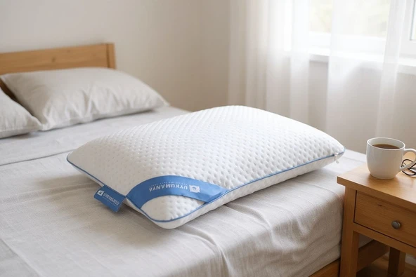 Uykumanya Comfort Series Pure Lateks Yastık Mite-Free Pamuk Beyaz Kılıf 60x40/15cm - 3