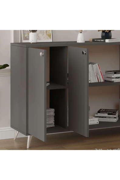 4 KAPAKLI KONSOL  Antrasit - Resim 5