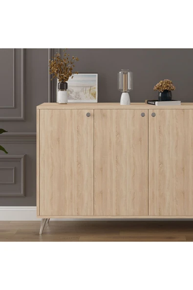 4 KAPAKLI KONSOL  Sonoma - Resim 3