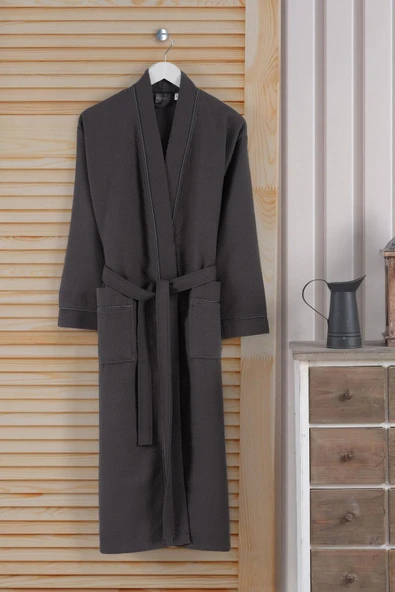 Varol Dama Serisi Kimono Yaka Pike Bornoz Sabahlık - Resim 5