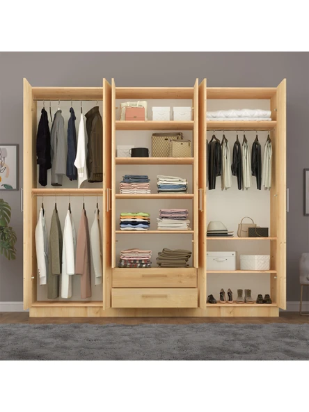 6 Kapaklı Gardırop 240cm  SAFİR MEŞE - Resim 2