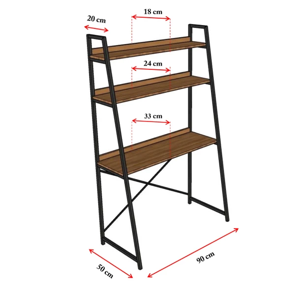 METAL KİTAPLIKLI ÇALIŞMA MASASI  Kül Gri ürün görseli