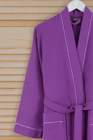 Varol Dama Serisi Kimono Yaka Pike Bornoz Sabahlık - Resim 9