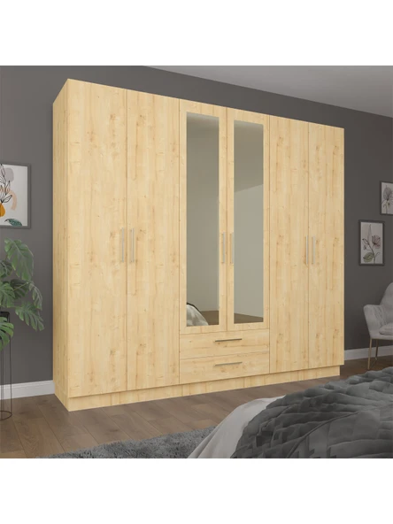 6 Kapaklı Gardırop 240cm  SAFİR MEŞE ürün görseli