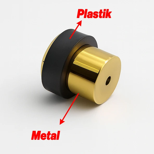 Metal Kapı Stoperi 3’lü Set Gold Model Vidalı Montaj Kauçuk Kapı Tamponu Çarpma Önleyici Durdurucu - Resim 4