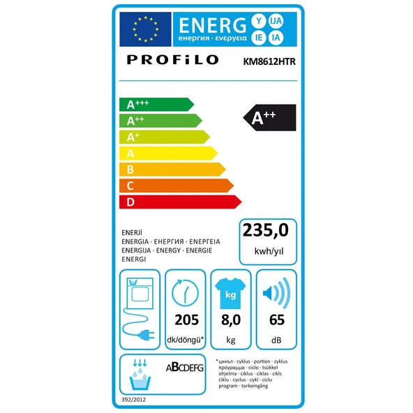 Profilo KM8612HTR A++ 8 Kg Isı Pompalı Çamaşır Kurutma Makinesi - Resim 8