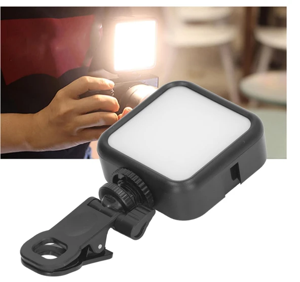 Taşınabilir Kısılabilir Yüksek Parlaklık Dolgu Işığı Selfie Işık Paneli  Kıskaçlı Telefon ve Notebook Tutucu - 2