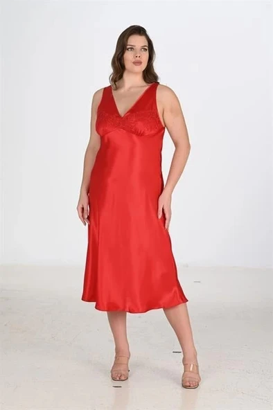 Arias Closet 2li Kırmızı Sabahlık Takımı Bigsize 6226 - 1
