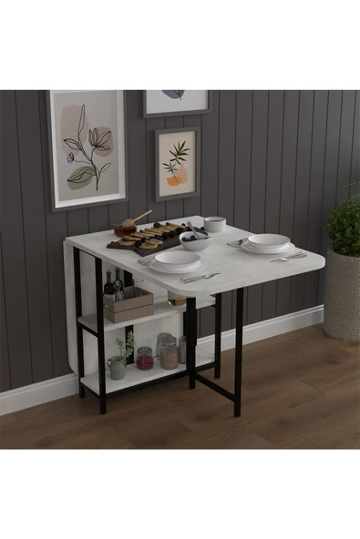 Asra Trend Metal Gövde Katlanır Mutfak Yemek Çalışma Masası, 155×75×70 cm, KM-31  RETRO TAŞ ürün görseli