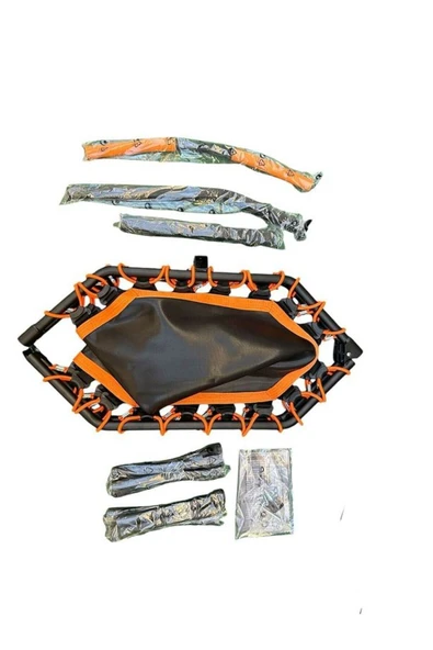 CKSpor Katlanabilir Sekizgen Step Trambolin Tutunmalı Trambolin Fitness Zıplama Trambolini - 5