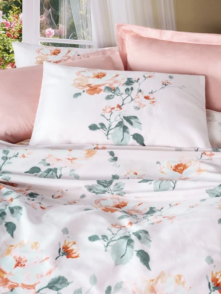 Cotton Box Verna Pudra Saten Nevresim Takımı Çift Kişilik - 2