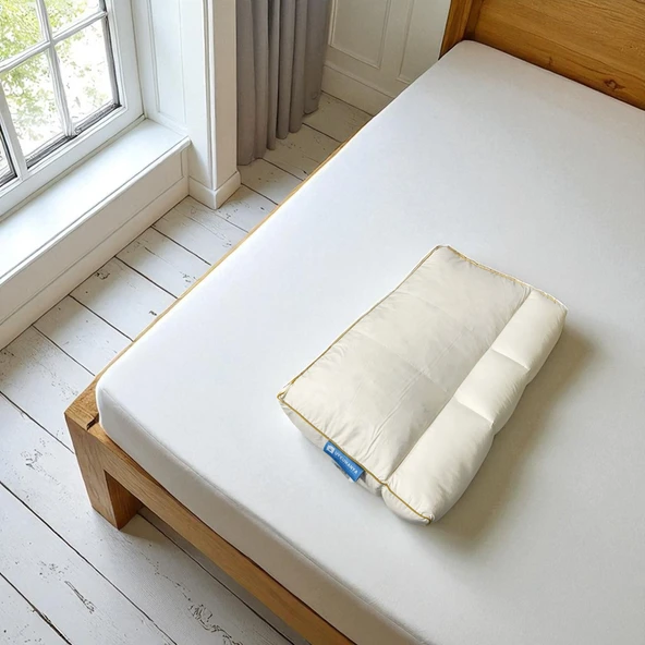 Uykumanya Medical Series Promed Yellow Art Boyun Fıtığı, Boyun Düzleşmesi ve Uyku Apnesi Medikal Ortopedik Yastık - 60x40/12 cm, Kaz Tüyü - 4