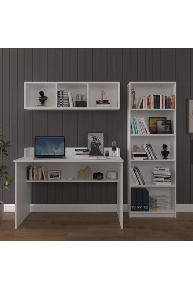 Çalışma Masası Seti Çmt001  beyaz - Resim 2