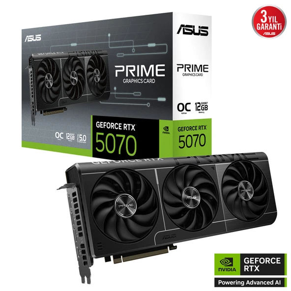 ASUS PRIME GEFORCE RTX 5070 PRIME-RTX5070-O12G 12GB GDDR7 OC EDITION 192 BIT GAMING EKRAN KARTI - Resim 2