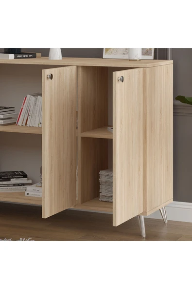 4 KAPAKLI KONSOL  Sonoma - Resim 5