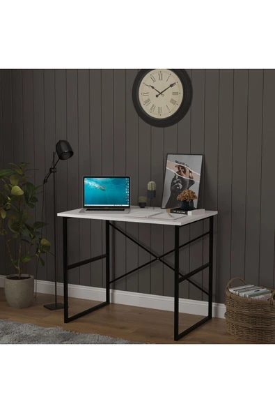 METAL ÇALIŞMA MASASI  Beyaz - Resim 2