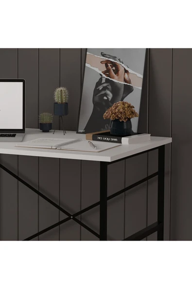 METAL ÇALIŞMA MASASI  Beyaz - Resim 4