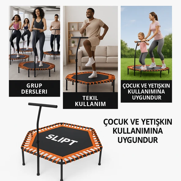 CKSpor Tutunmalı Trambolin 135 Cm ''(54 Inç) Tutunmalı Step Trambolin Egzerisiz Trambolini - 7
