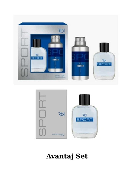 Rebul Sport EDT Erkek Parfüm 100 ml (50+50ml) | Deodorant 150 ml Avantaj Se - 1