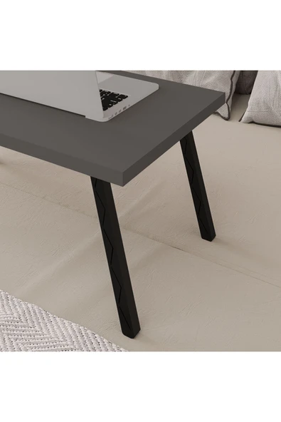 Katlanır Laptop Sehpası Seyyar Kahvaltı Sehpası Çalışma Masası  ANTRASİT - Resim 2