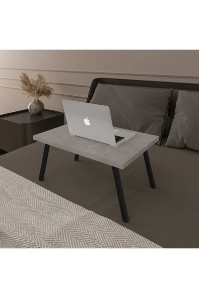 Katlanır Laptop Sehpası Seyyar Kahvaltı Sehpası Çalışma Masası  RETRO GRİ ürün görseli
