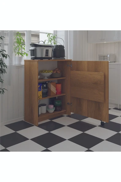 Mutfak Fonksiyonel Kiler Dolabı  Katlanır Masa  Petra - Resim 3