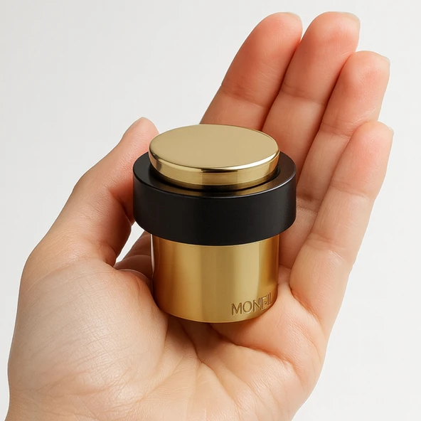 Metal Kapı Stoperi 3’lü Set Gold Model Vidalı Montaj Kauçuk Kapı Tamponu Çarpma Önleyici Durdurucu - Resim 3