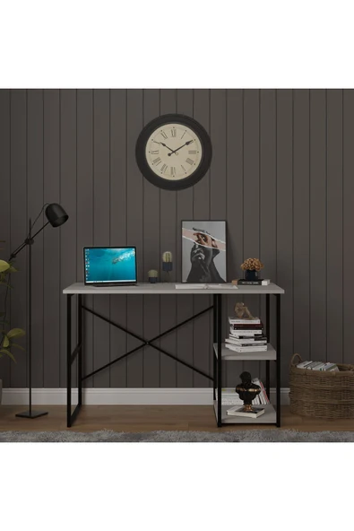 RAFLI METAL ÇALIŞMA MASASI  Kül Gri ürün görseli