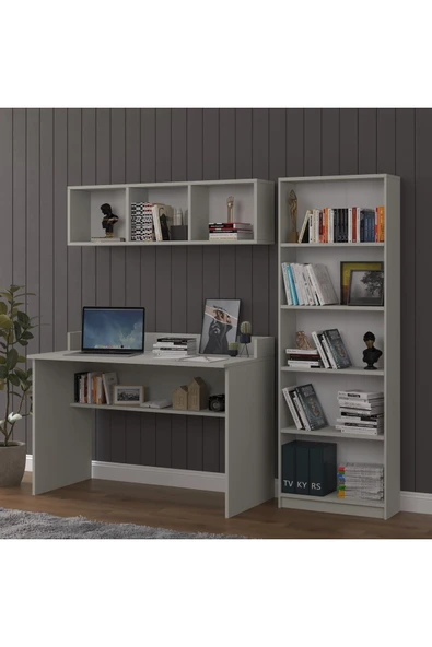 Çalışma Masası Seti Çmt001  kül gri ürün görseli