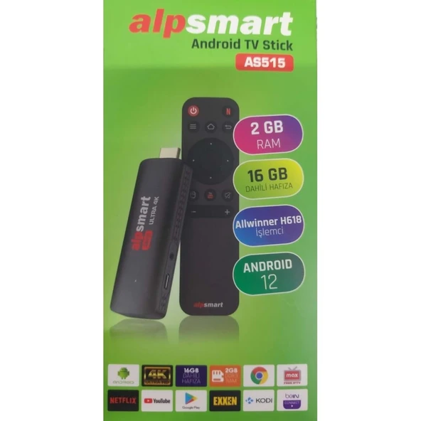 Alpsmart AS515 Android 12 Tv Mini Box Media Player 2 GB / 16 GB 114042 ürün görseli 1