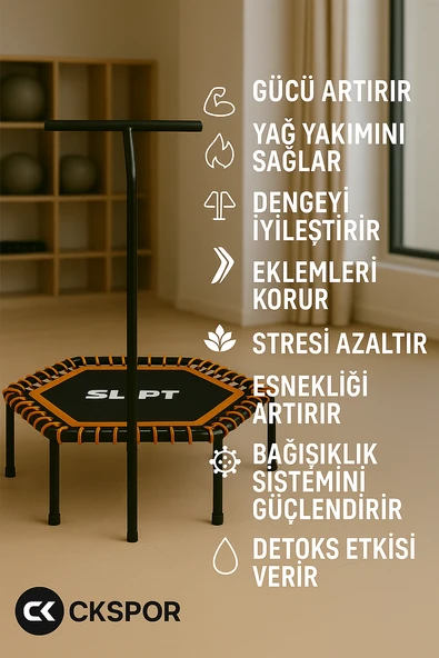 CKSpor Tutunmalı Trambolin 135 Cm ''(54 Inç) Tutunmalı Step Trambolin Egzerisiz Trambolini - 5