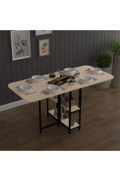 Asra Trend Metal Gövde Katlanır Mutfak Yemek Çalışma Masası, 155×75×70 cm, KM-31  AKÇAAĞAÇ ürün görseli