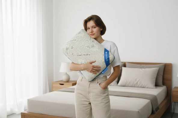 Uykumanya Comfort Series Pure Lateks Yastık Mite-Free Organic Cotton Kılıf 60x40x15cm