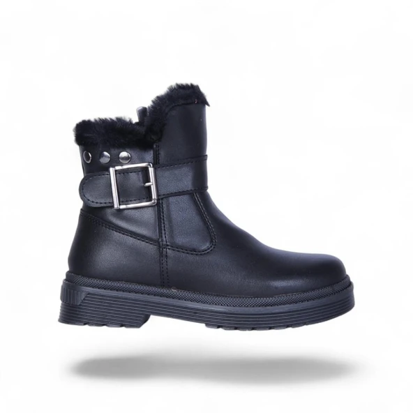 Skuaıter 24064 Plct Cilt Siyah Kız Çocuk Düz Bot - Resim 2