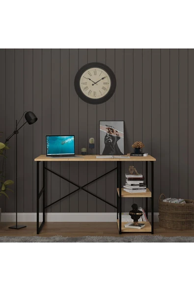 RAFLI METAL ÇALIŞMA MASASI  Safir Meşe ürün görseli