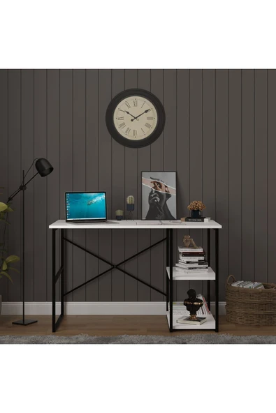 RAFLI METAL ÇALIŞMA MASASI  Beyaz ürün görseli