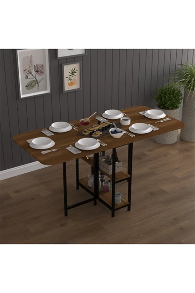Asra Trend Metal Gövde Katlanır Mutfak Yemek Çalışma Masası, 155×75×70 cm, KM-31  NEVADA - Resim 2