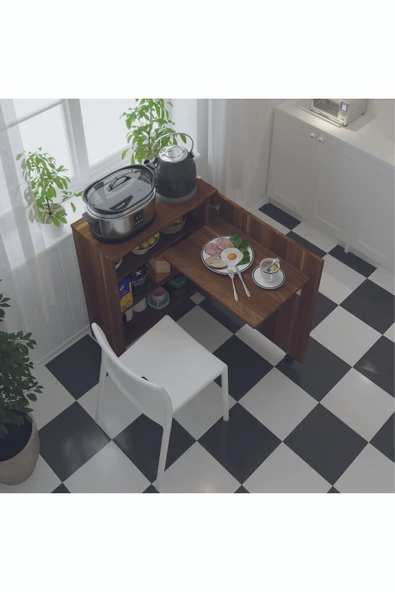 Mutfak Fonksiyonel Kiler Dolabı  Katlanır Masa  Nevada ürün görseli