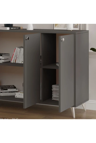 4 KAPAKLI KONSOL  Antrasit - Resim 3