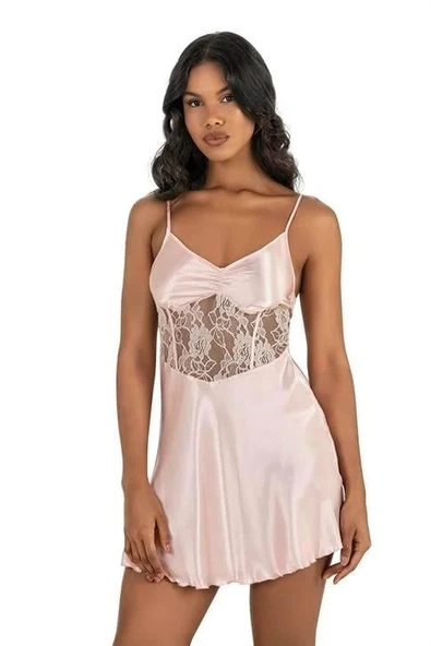 Arias Closet Somon Kısa Saten Gecelik 8239 ürün görseli 1