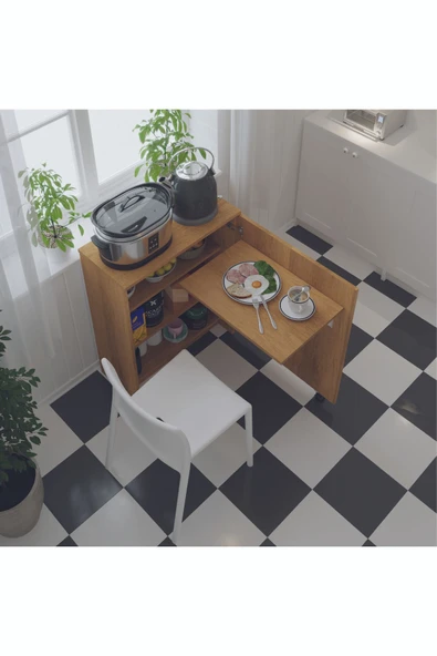 Mutfak Fonksiyonel Kiler Dolabı  Katlanır Masa  Petra ürün görseli