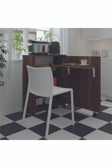 Mutfak Fonksiyonel Kiler Dolabı  Katlanır Masa  Nevada - Resim 2