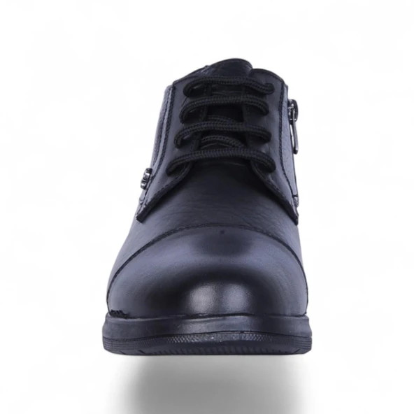 Crısso B464 Siyah Kauçuk %100 Deri Erkek Bot Ayakkabı - Resim 3